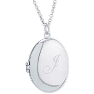 Sterling Silver 'J' Initial Locket Necklace Dainty Fashion Style Women's Luxury